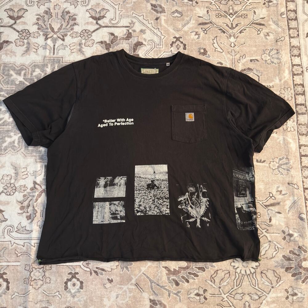Better With Age Reworked Carhartt K87 Pocket Tee Black Photo Print XXL BWA